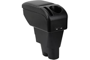 ZENVI Repose-bras Compatible with Peugeot 207 Accoudoirs 207 CC Console Centrale Accoudoir Bicouche Espace Rangement Peut Etre Utilise Comme Coudiere Pour Conducteur（Style fibre carbone）