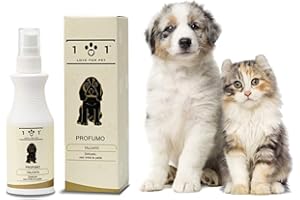101 LOVE FOR PET Profumo Spray per Cani e Gatti - Fragranza di Talco Naturale - Rispetta la Sensibilità Olfattiva e Cutanea - Non Irrita Pelle e Mucose - Linea 101, 100ml