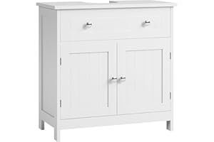 ‎KIMENICH KIMENICH Waschbeckenunterschrank, Unterschrank, Waschbecken mit Unterschrank, Badezimmerschrank mit 2 Türen, Badschrank, 60 x 30 x 60 cm, Weiß