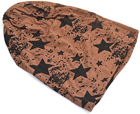 Wanglele The Five-Point Star Hat Five-Point Star Hat Cotton Stamp Set Of Head Cap Double Cap Knitted Cap Men And Women Of ,M 56-58Cm (Brown)