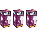 Philips Ace Saver Base E27 9-Watt LED Bulb (Pack of 3, Golden Yellow)
