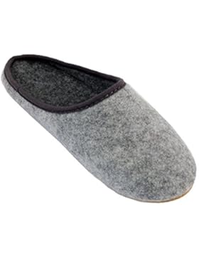 Filzpantoffeln Hausschuhe aus Filz mit Gummisohle Filzlatschen Soft für Damen Dunkelblau Grau Apreggio