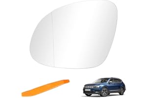 HTTYHT Cristal de espejo reemplazar para VW Tiguan 2007-2016/Skoda Yeti 2014-2017/VW Sharan 2010-2022/SEAT Alhambra 2010-2020 Calentable Retrovisor exterior adecuado lente de marcha atrás espejo(Lzquierda)