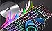 Produktbild Lautlose Tastatur des Computernotizbuches Esports Stummes Gefühl USB-Tischrechnernotizbuch Extern Silver Black Voice Control-Version [9 Arten Von Lichteffekt Zeichenfeld] H7 Leuchtende Schwarze Kopfh