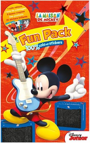 Book's Cover of Fun pack La Maison de Mickey  100 colos et stickers Contient  1 colo velours 1 livre de coloriages 8 beaux crayons des pochoirs 25 stickers brillants