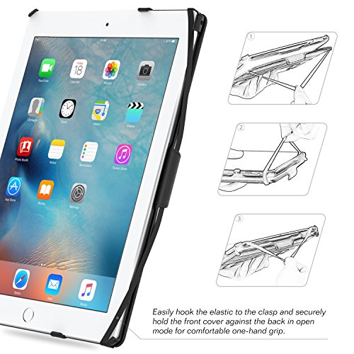MoKo Hülle für iPad Pro 12.9 2015 – Slim-Fit PU Leder Tasche Schutzhülle Schale Smart Case mit Auto Schlaf / Wach Funktion und Stift-Schleife / Standfunktion für Apple iPad Pro 12.9 Zoll Tablet, Schwarz - 6