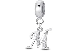 Jokmeo Pendentif Charm Lettre A-Z en Argent 925 pour Femme, Compatible avec les Bracelets et Colliers de Style Pandora et Européen. Convient aux Femmes et aux Filles.ZM1