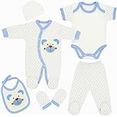 Blue Eyes Newborn Baby Gift Set 100% Natural Cotton First Equipment Boys Clothing Gift Set Baby Equipment for Babies 0-4 Months Blue