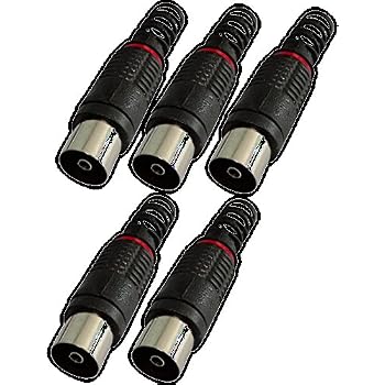 5 Connecteurs Antenne TV Coudés 9.5mm IEC 169-2 | Fiches Coaxial Pour Rallonge | Marque AERZETIX