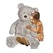 Produktbild Oramics XXL Teddybär FELIX 100 cm groß, Riesen Plüschtier Stoffbär in Grau für Kinder, flauschiges Kuscheltier für Freundin oder Freund, Bär als ideales Geschenk für Jung und Alt, Klein und Groß