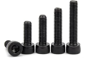 ANSIEDIO M3 Śruby z łbem Walcowym z Gniazdem Sześciokątnym ze Stali Stopowej, Czarne śruby o Wysokiej Wytrzymałości na Rozciąganie, M3×10mm,50 pcs