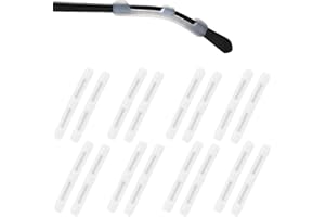 JEYORZY 8 Paires de Couvre-têtes en Silicone, Crochets d'oreille, Couvre-temples, Anti-glisse pour Lunettes, Blanc, Silicone 100%