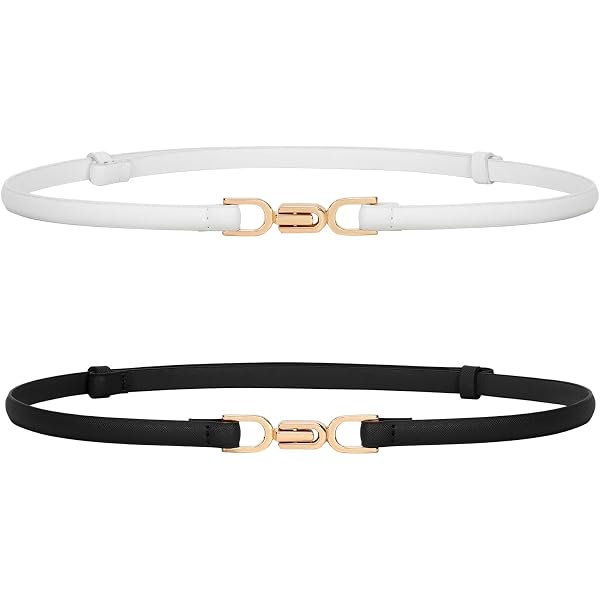 Cintura Donna Pelle Cintura In Pelle Per Donna WERFORU - Fibbia Dorata/argento Cintura Bianca Donna - 4