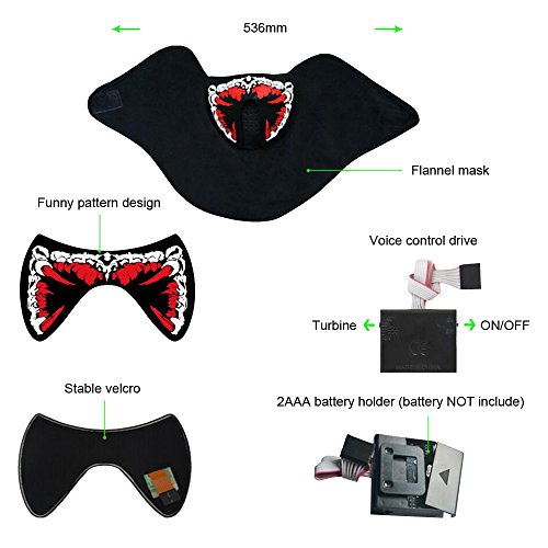 LED Costume Mask Sound Activated, Aohro Cosplay Light Up Party Cyber Rave Mask for Halloween Club Festivals Christmas Gifts Birthday Parties Flashing Sound reactive Balaclava Shield--Teeth reviews LED Costume Mask Sound Activated, Aohro Cosplay Light Up Party Cyber Rave Mask for Halloween Club Festivals Christmas Gifts Birthday Parties Flashing Sound reactive Balaclava Shield--Teeth