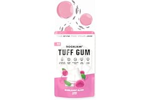 ROCKJAW® Tough Jawline Gum - Tuff Gum 2.0 with B Vitamin Complex - 100% Xylitol, Aspartame Free, Sugar Free | 2 Month Supply | Bubblemint Blast