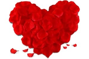 Daover 2000pcs Red Rose Petals, Romantic Simulated Rose Petals, Tasteless Rose Petals Suitable For Valentine'S Day, Valentine'S Day, Confession, Birthday Banquet Decoration
