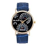 Herren Armbanduhr ALIKEEY Herren Lederband Analog Quarz Business Armbanduhr Blau Quarzuhr Männer Edelstahl Mesh Business Fashion Armbanduhr Mann Runde