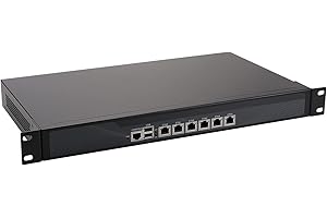 HUNSN 1U Rackmount Firewall, Mikrotik, Pfsense, OPNsense, VPN, Network Security Appliance, Router PC, Intel Atom D525, RS04, 6 Intel Gigabit LAN/2USB/COM/VGA/Fan,(4G RAM/32G SSD)