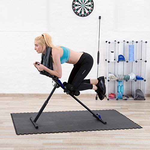 Relaxdays Bauchtrainer klappbar, Trainingscomputer, Muskelaufbau Abdominal Heimtrainer für Zuhause, HBT 82 x 54 x 102 cm, schwarz - 2