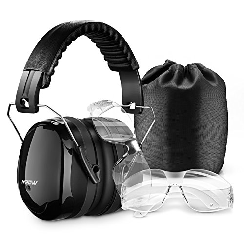 Mpow Schießsport Ohrenschützer, Sicherheit Ohrenschützer SNR 34 dB Gehörschutz, Sicherheitsschutz Ohrenschützer mit 2 Stück kratzfesten Schutzbrillen für Feuerwaffen, Luftfahrt, Bau - 7