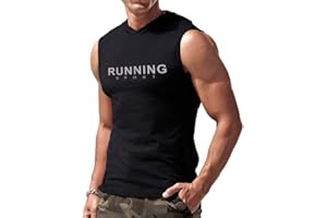 PALGLG Hombres Rutina de Ejercicio Sin Mangas Capucha Deportes Corriendo Camisas Encapuchado Gimnasio Tops