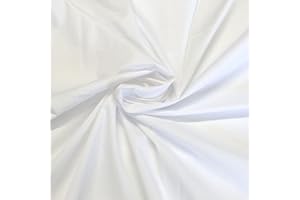 Novato Textiles Plain Polycotton Fabric Dress Craft Material 44" Wide Available in 8 Colours (White, 5 Meter)