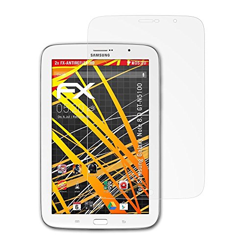 Samsung Galaxy Note 8.0 (GT-N5100) Displayschutzfolie - 2 x atFoliX FX-Antireflex-HD hochauflösende entspiegelnde Folie