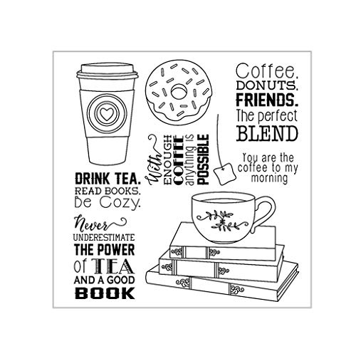 Hasiky Drink Tea DIY Silicone Clear Stamp Cling Seal Scrapbook Embossing Album Decor