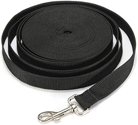 Moonpet Nylon Long Training Agility Obedience Recall Lead Dog Leash - 3 Sizes &amp; 3 Colors - Black,20FT