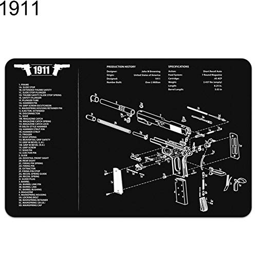 Preisvergleich Produktbild obiqngwi für Elektronische Wettkampfsportarten, 17x11 zoll Weiche Gummi Pistole Reinigungsmatte für Glock P226 P229 XD 1911-1911 *