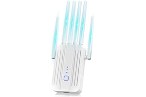 IDAKODU Repetidor WiFi Potente con 6 Antenas, Amplificador Señal WiFi Largo Alcance, Extensor WiFi, Modos Repetidor/Ap, Cobertura hasta 3200 pies², Cobertura Total de 360°, para Casa y Oficina