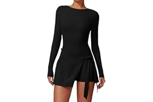 XDSP Tenniskleid Damen Golfkleid mit Integriertem Shorts Ärmellos Sportkleid Trainingskleid Sommer Kurz Jumpsuit Kleid Tennis Outfit Damen Weich Sport Tennis Tank Dress Jogging Workout Gym Fitness