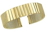 22mm Premium Herren Mesh Uhrenarmband Armband metallic Milanese in Gold massiv 316l Edelstahl