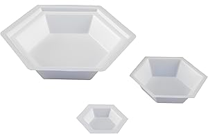 Heathrow Scientific HD14251A Polystyrene Small Hexagonal Weighing Boat, 38mm Length x 25mm Width x 9mm Depth, White/Antistatic (Pack of 500)