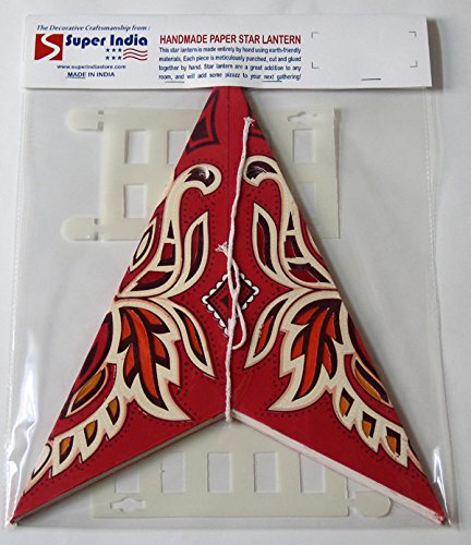 Weihnachtsstern / Papierstern Lampenschirme mit funkelnden dekorativen Designs in Handarbeit RIGEL – Rot - 5