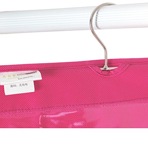 Chinatera 6 Fächer, groß, klar, Handtaschen-Organizer im Kleiderschrank aufhängen rose - 4