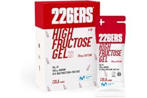 226ERS - High Fructose XS, Gel Energético para Deportistas, con Maltodextrina y Fructosa, con 55 mg de Cafeína, Vegano y Sin Gluten, Aporte Hidratos de Carbono, Sabor Cola, 8 Geles x 44 g