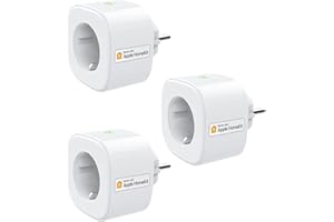 Inteligentne Gniazdo Współpracujące z Apple HomeKit, meross WLAN Plug, Inteilligentna Wtyczka, Kompatybilna z Siri, Alexa, Google Assistant i Samsung SmartThings, Nie Wymaga Hub, 16 A, 2,4 GHz, 3szt.