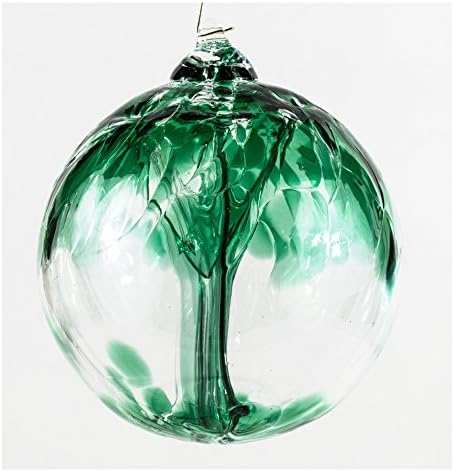 Milford CollectionTree of Life Small Glass Globe - Emerald