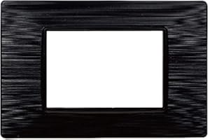 ZOREI Placca Compatibile Con Vimar Plana (3 Moduli/Posti, Nero Satinato)