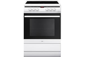 Amica 608CE2TAW Freestanding Ceramic Top Cooker, 65 Litre, 60 cm, White