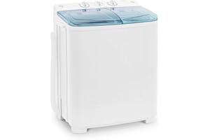 ulsonix LCLEAN MINI M Mini machine à laver avec essoreuse séparée 5 kg 280 W Machine à laver de camping Machine à laver de voyage pour camping-car