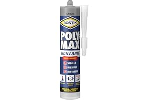 Bostik Poly Max Sigillante Grigio - sigillante universale permanentemente elastico e verniciabile, non ritira e resiste alla muffa