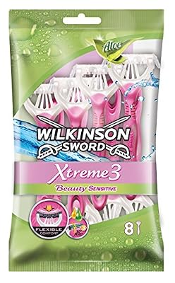 Wilkinson - Xtreme 3 Beauty Sensitive - Rasoirs jetables féminins - Pack de 8