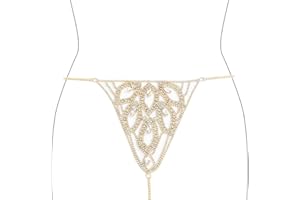 Bohend Strass Catena di biancheria intima Oro Foglia Catene del corpo Perizoma Bikini Accessori per gioielli per il corpo per donne e ragazze