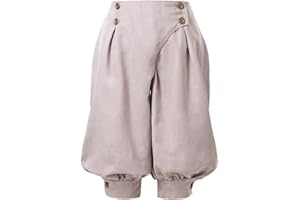 COSDREAMER Pantaloncini da Donna a Vita Alta Doppiopetto Rinascimentale Pantaloni medievali Vintage Mutandine Pirata Pantaloncini
