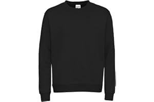 CHEMAGLIETTE! Felpa Uomo Girocollo - Maglia Tuta Felpata Cotone, Felpe da Lavoro Maglie Senza Cappuccio Tinta Unita Stampabili, Polsini in Costina Basic Crew Neck