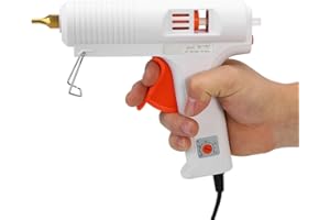 MUMISUTO Pistola per colla a caldo, alta temperatura, full size, 110W Riscaldatore professionale a temperatura costante regolabile Pistola per colla a caldo Strumento di riparazione artigianale(Euro plug)