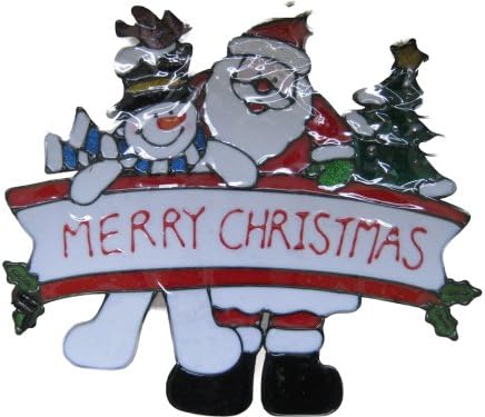 3 pack MERRY CHRISTMAS 280X330MM GEL CLING WINDOW STICKER CHRISTMAS DECORATION