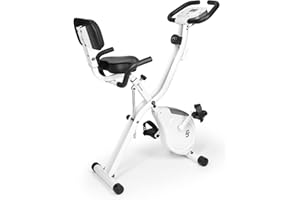Capital Sports Azura 2 X-Bike - Vélo d'appartement Pliable, Ordinateur de Bord, 8 Niveaux de résistance, Selle avec Dossier et poignées, Force d'inertie de 3kg, Charge Max.<100kg…
